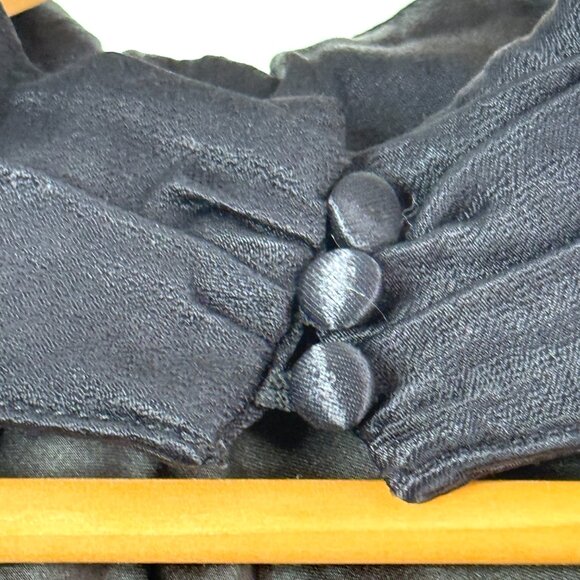 Meshki Claire Satin Drape Back Split Hem High Neck Maxi Dress Womens L Black - Picture 5 of 12